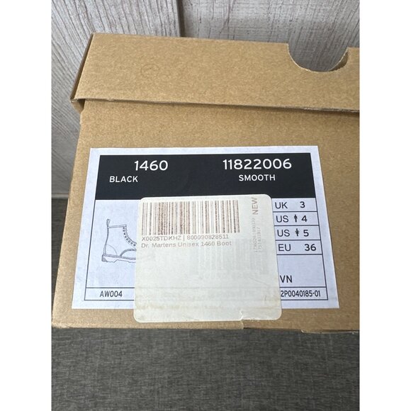 Dr. Martens 1460 Womens Black Smooth Leather Lace-Up Boots Size 5 US / 36 EU - Picture 10 of 11